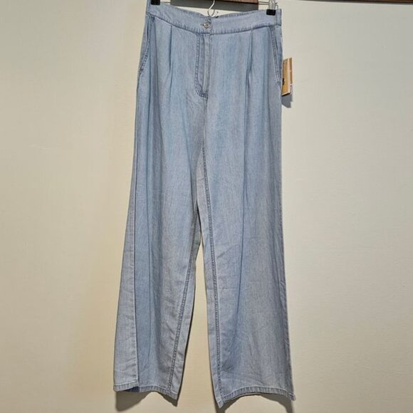 !!!NWT!!! Women's Michael Michael Kors Chambray Wide Leg Pants, XS Petite - Picture 1 of 9